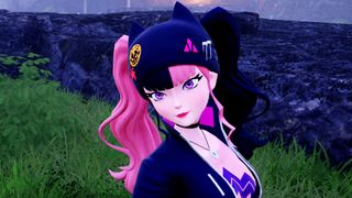 Zoe, a pink and black-haired girl and one of the Palworld Bosses