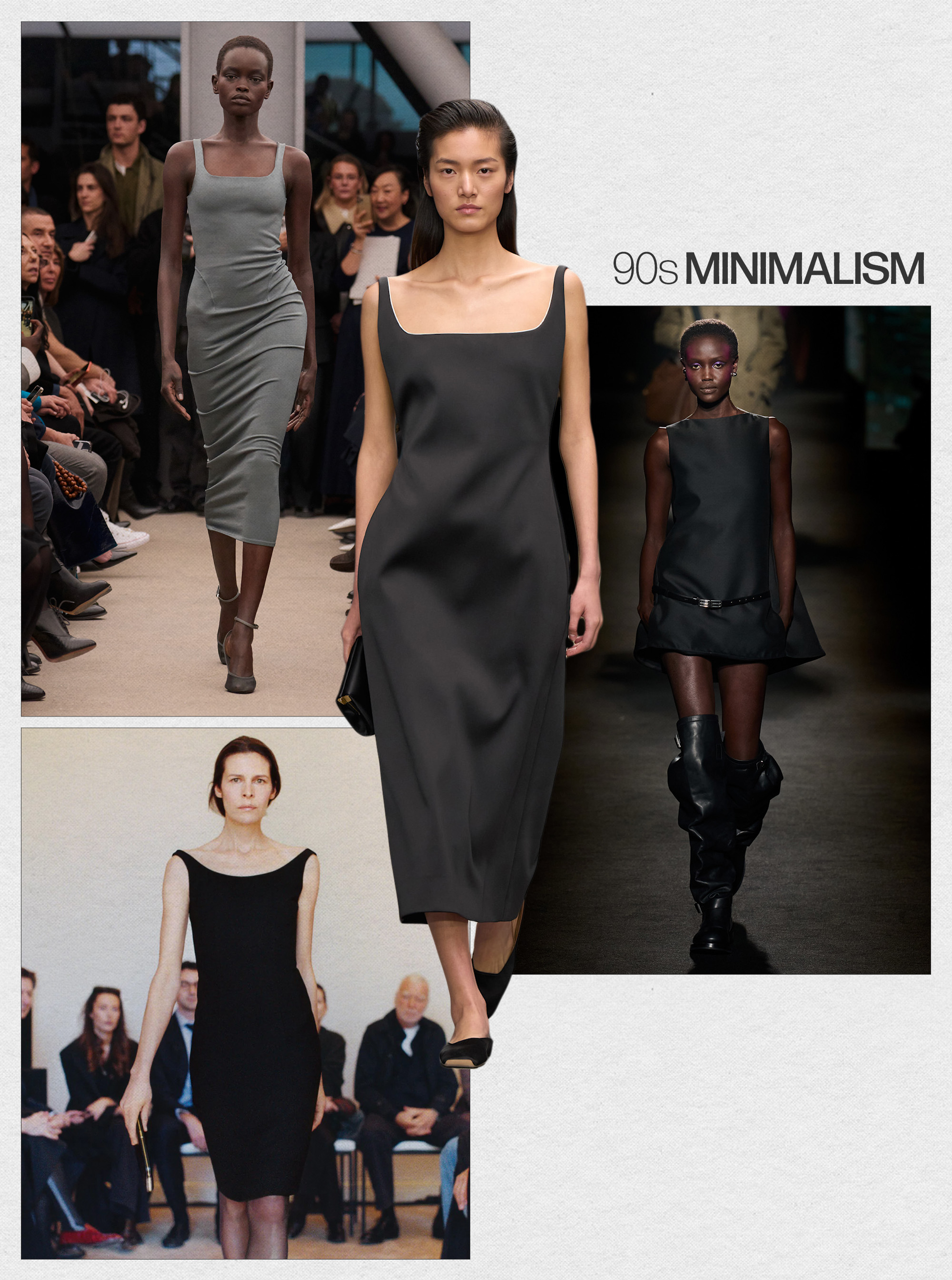 a collage of fall/winter 2026 runway images featuring the top dress trends
