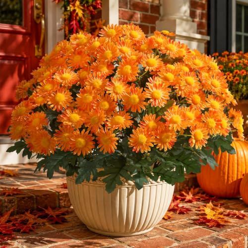 Artificial Fall Fake Mums for Outdoor Decoration