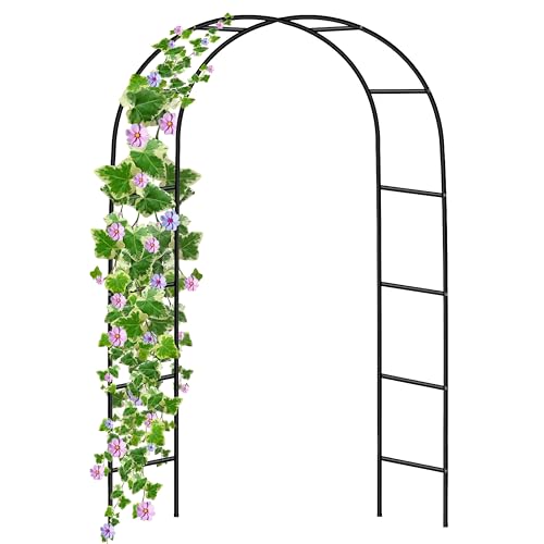 Garden Arch Green Metal - Heavy Duty Steel Frame Support Arches for Climbing Plants, Roses, Vegetables, Outdoor Decoration and Archway Decor - Large Size (2m) (1 X Garden Arch)