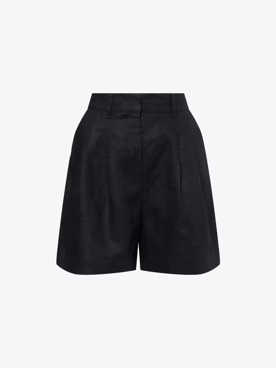 Marchello Pleat-Front Linen Shorts