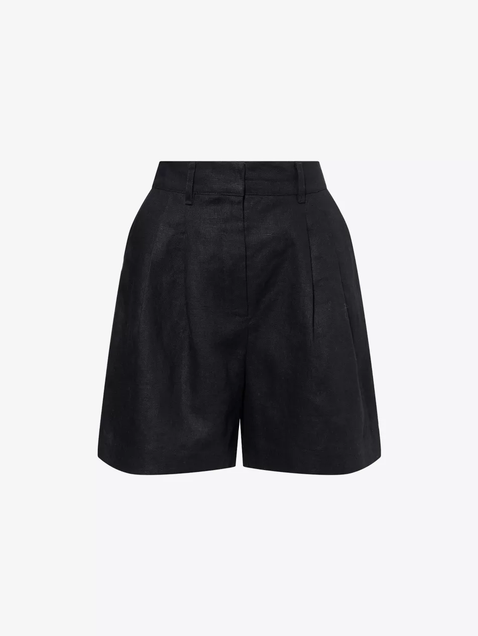 Marchello Pleat-Front Linen Shorts