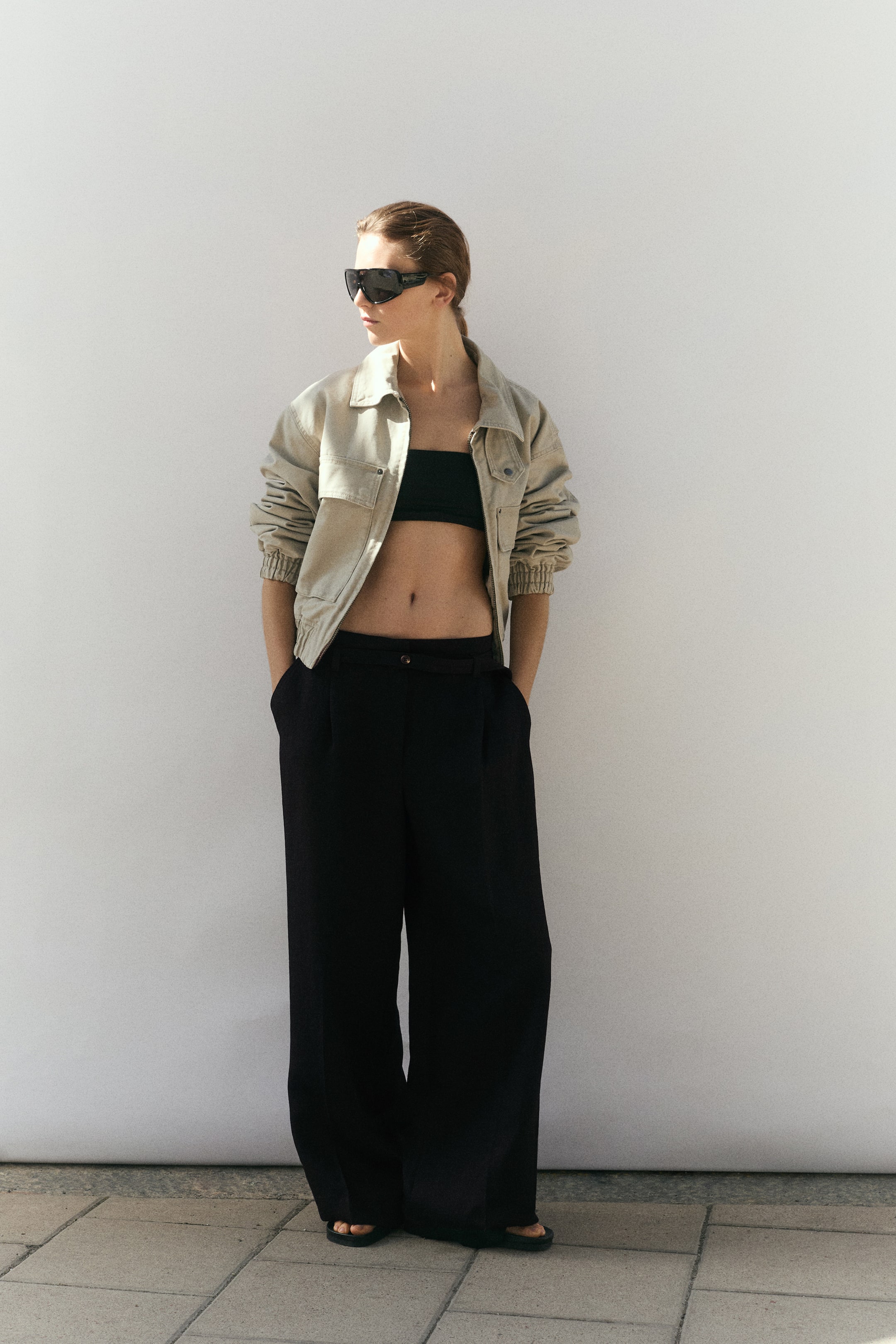 Wide Belted Trousers