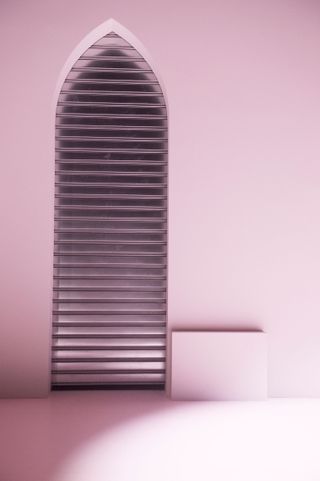 A pink door at Gucci S/S 2020 show set