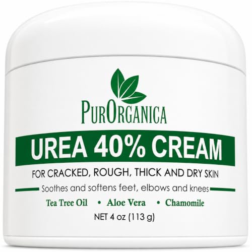 Purorganica Urea Cream 40% &amp;ndash; Made in Usa, Maximum Strength Foot Cream for Dry, Cracked Heels, Corns, Calluses &amp;amp; Rough Feet, Exfoliating Moisturizer