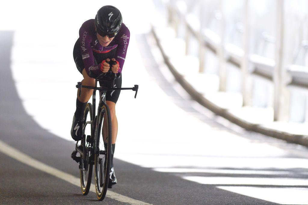 CASCATE DEL TOCE ITALY JULY 05 Demi Vollering of Netherlands and Team SD Worx during the 32nd Giro dItalia Internazionale Femminile 2021 Stage 4 a 112km Individual Time Trial from Fondovalle to Cascate Del Toce 1714m ITT GiroDonne UCIWWT on July 05 2021 in Cascate Del Toce Italy Photo by Luc ClaessenGetty Images