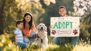 best ways to memorialize your pet — person holding adopt sign