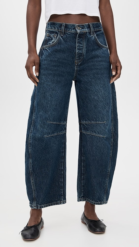 Free People Good Luck Mid Rise Barrel Jeans