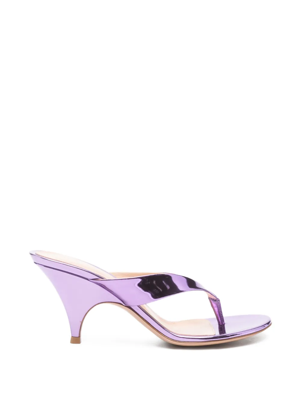 Gianvito Rossi Sofia Metallic Thong Sandals | 38.5
