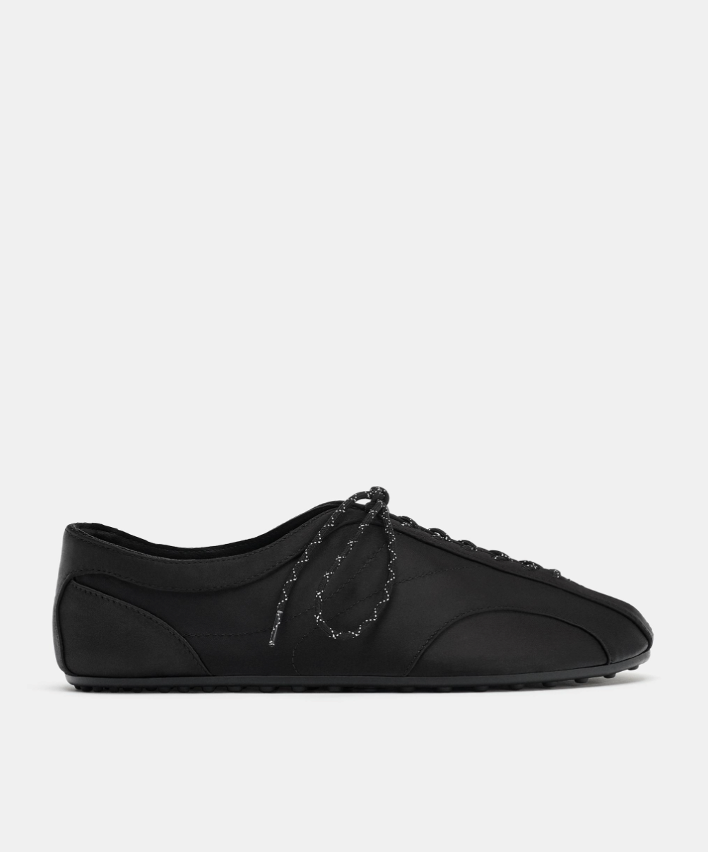ZARA, Lace-Up Sporty Ballet Flats