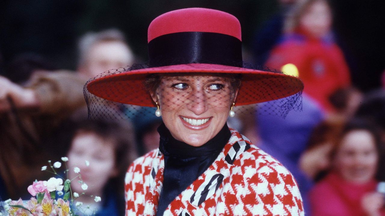 Diana, Princess Of Wales, Smiling On A Walkabout After Attending Christening Service At Sandringham Church.