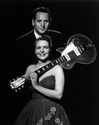 Married singing/songwriting duo Les Paul & Mary Ford pose for a portrait in circa 1955