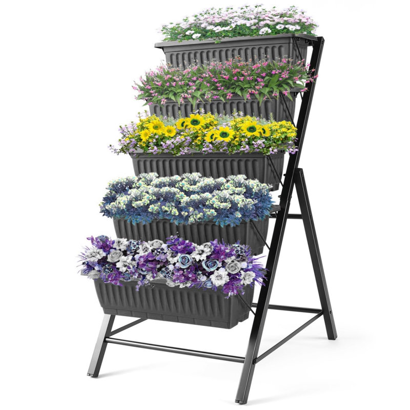 Arlmont &amp;amp; Co. Denishia 5 Tiers Vertical Garden Planter Raised Garden Bed Freestanding Elevated Planter Box &amp;amp; Reviews | Wayfair
