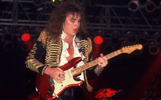 Yngwie Malmsteen performs at the Aragon Ballroom in Chicago, Illinois on July 5, 1985