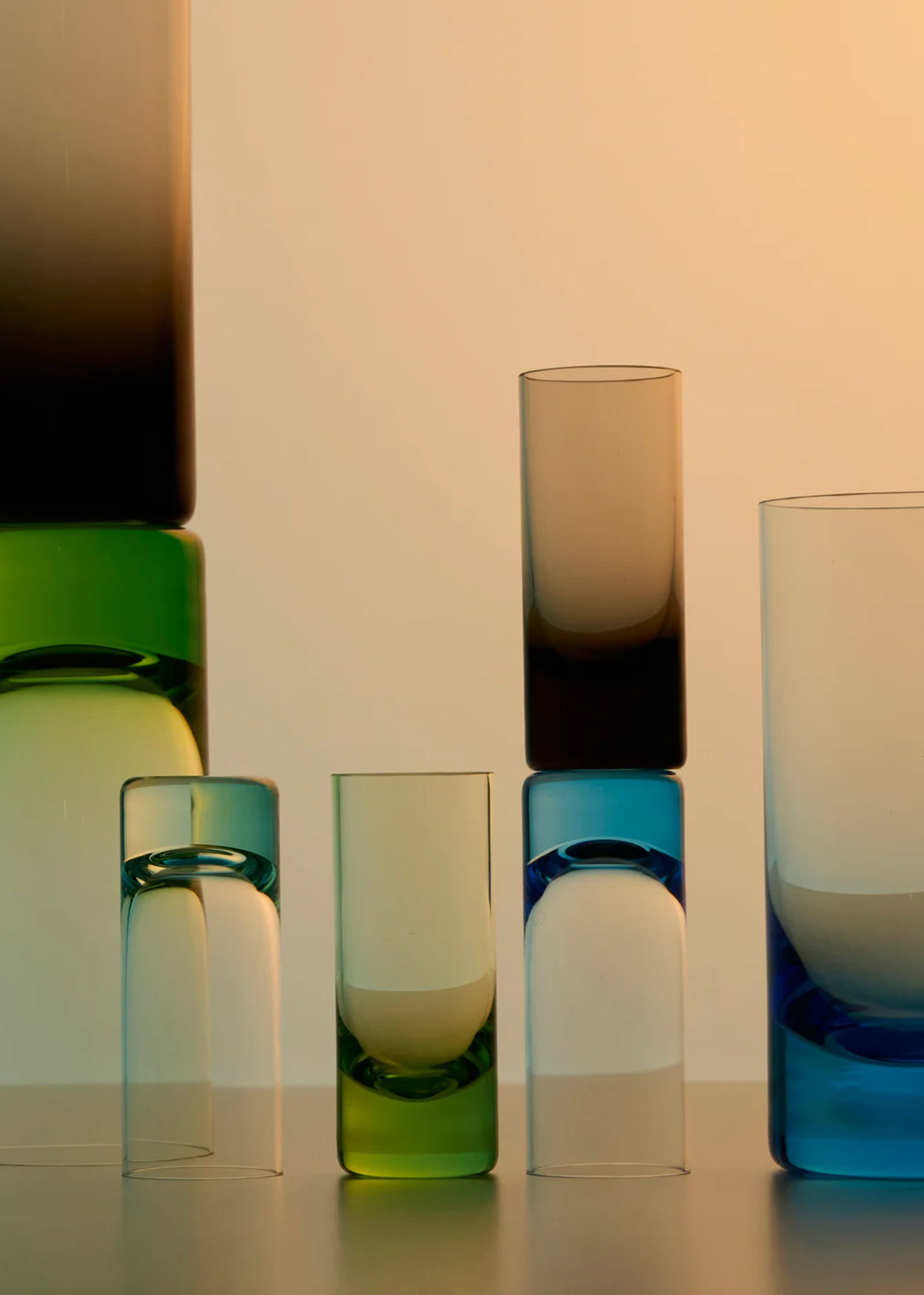 ABASK , Hand-Blown Crystal Coloured Shot Glasses &amp;ndash; 2.5oz/70ml (set of 4)