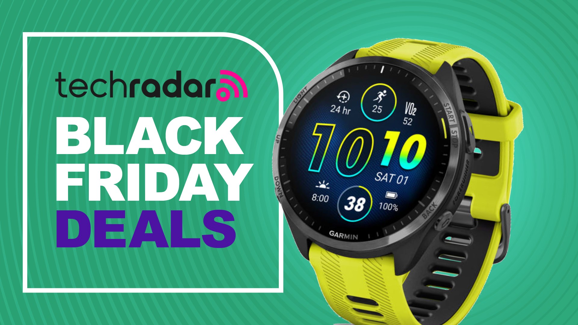 TechRadar Black Friday deals banner with Garmin Forerunner on it