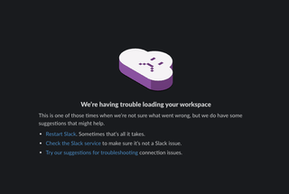 A screenshot of the message when Slack is down