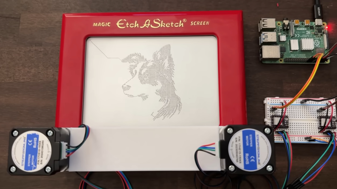 This Raspberry Pi Etch A Sketch bot will bring out your inner artist