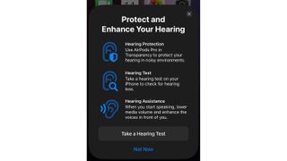 "Protect and Enhance Your Hearing" Splash Screen During AirPods Pro Setup.