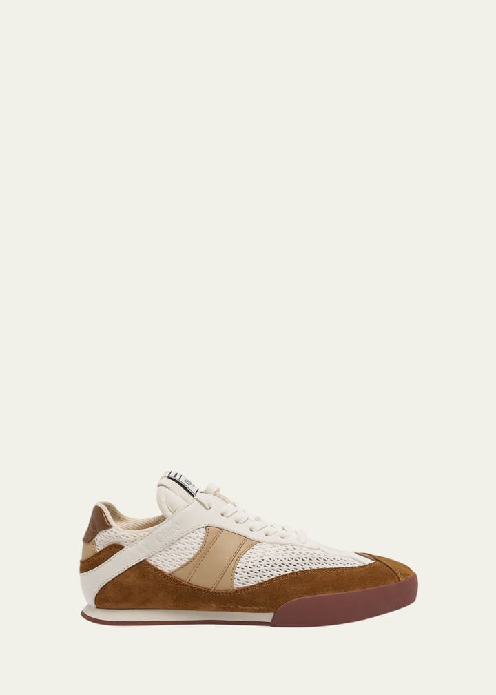 Kick Mesh and Leather Low-Top Sneakers