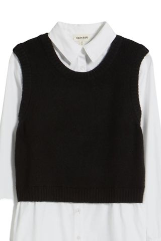 Layered Look Sweater Vest