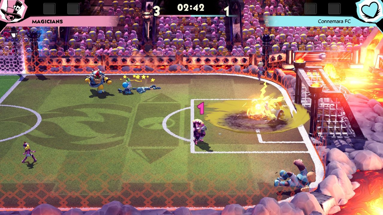 Wario hyper strike keeper in Mario Strikers: Battle League