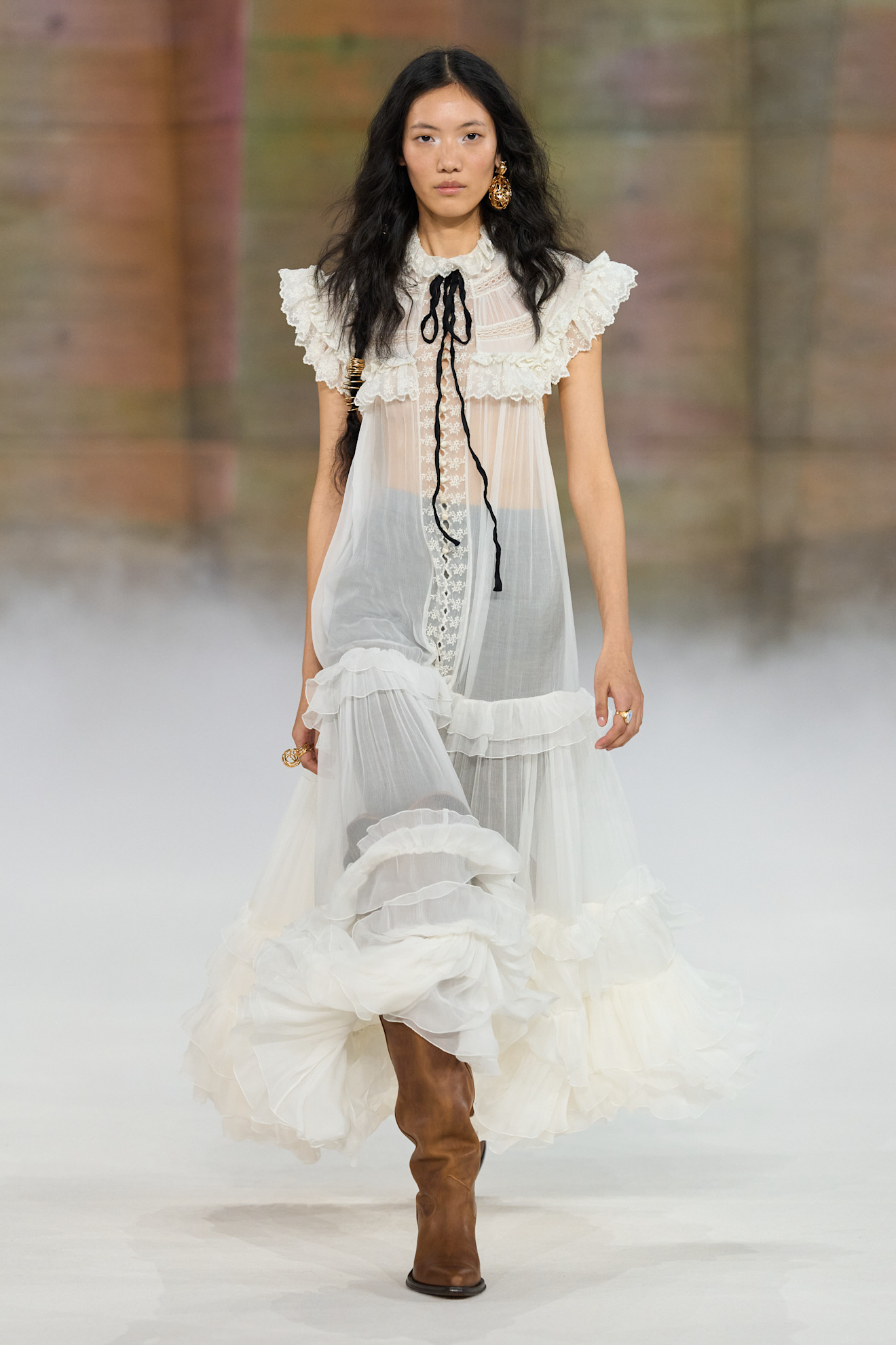 The western boot trend, a key fall 2026 shoe trend, as seen on the runway at Chloe.