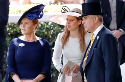 Princess Beatrice with her mother Sarah Ferguson and father Prince Andrew