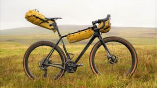 Bike fitted with Ortlieb limited edition mustard bikepacking bags