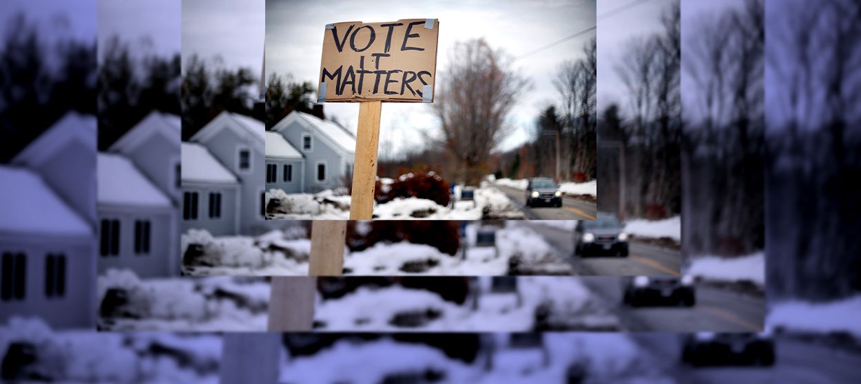 A voting sign.