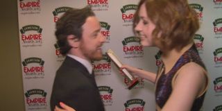 Screenshot from "Karen Gillan Says James McAvoy's A Great Kisser" on YouTube