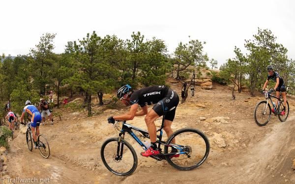 Adam Craig (Rabobank Giant) followed by Jeremy Horgan-Kobelski and Sam Schultz (both Subaru-Trek)