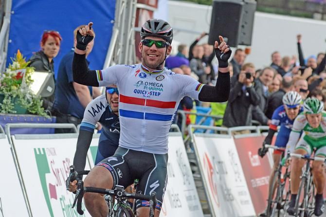 Mark Cavendish (Omega Pharma Quick Step) wins stage 4 of the Tour of Britain