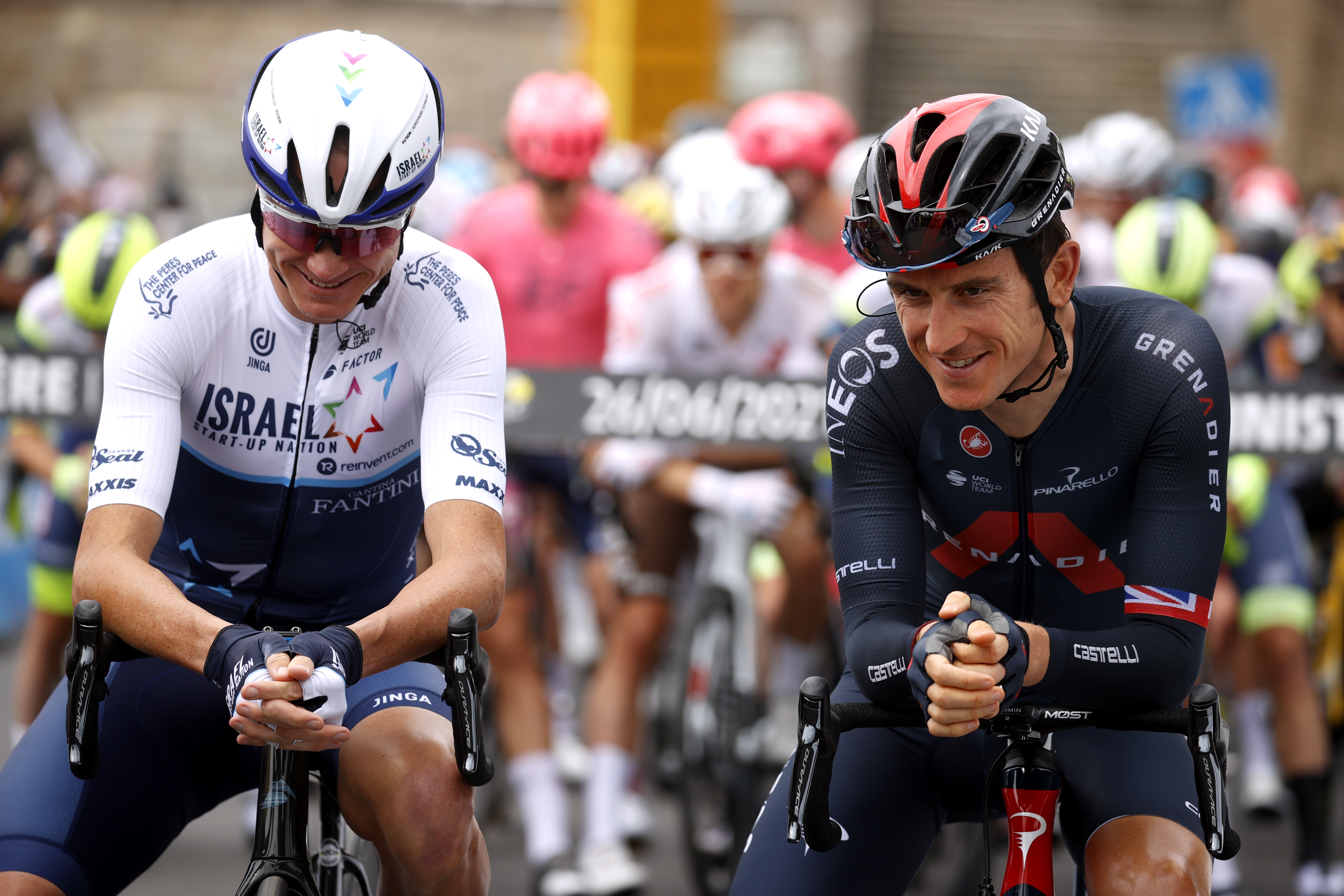Chris Froome and Geraint Thomas smiling
