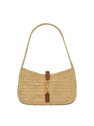 Saint Laurent, Le 5 A 7 Mini Hobo Bag in Raffia