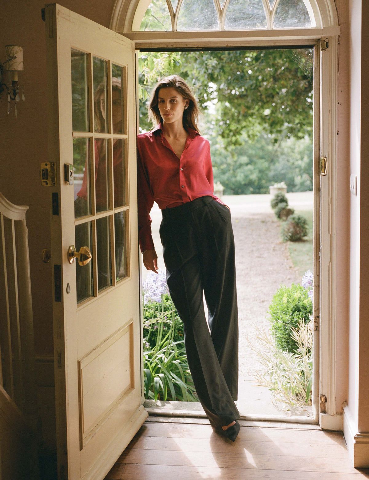 Rampling Trouser: Tencel™ Lyocell Satin, Black