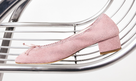 Tony Bianco pink ballet flats with a heel.