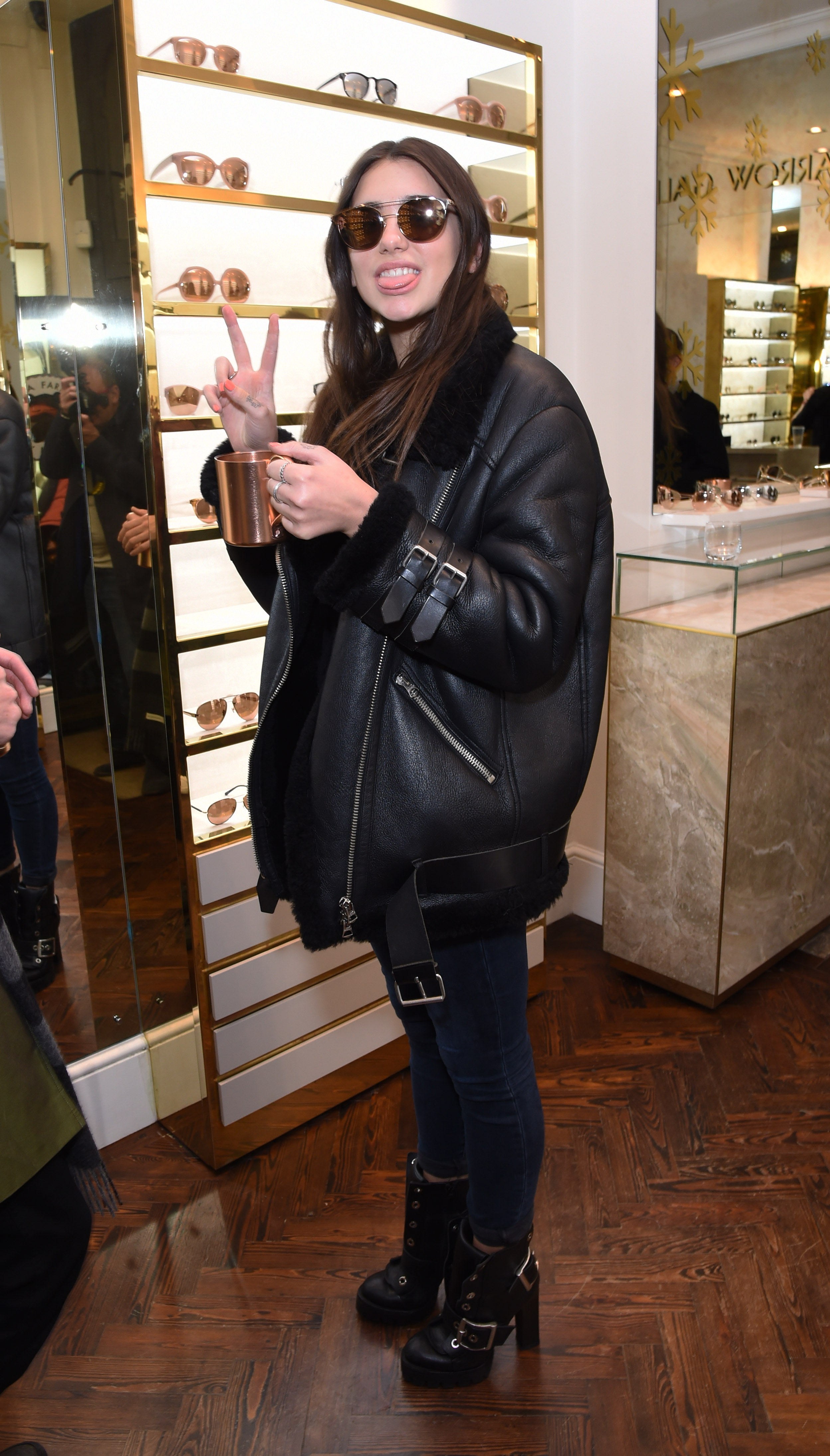 LONDON, ENGLAND - NOVEMBER 19: Dua Lipa attends the Mount Street Christmas Lights switch on hosted by Linda Farrow featuring the launch of Julian The Bear, the Linda Farrow Holiday Bear in aid of Great Ormond Street Hospital Children's Charity, on November 19, 2015 in London, England. (Photo by David M. Benett/Dave Benett/Getty Images)