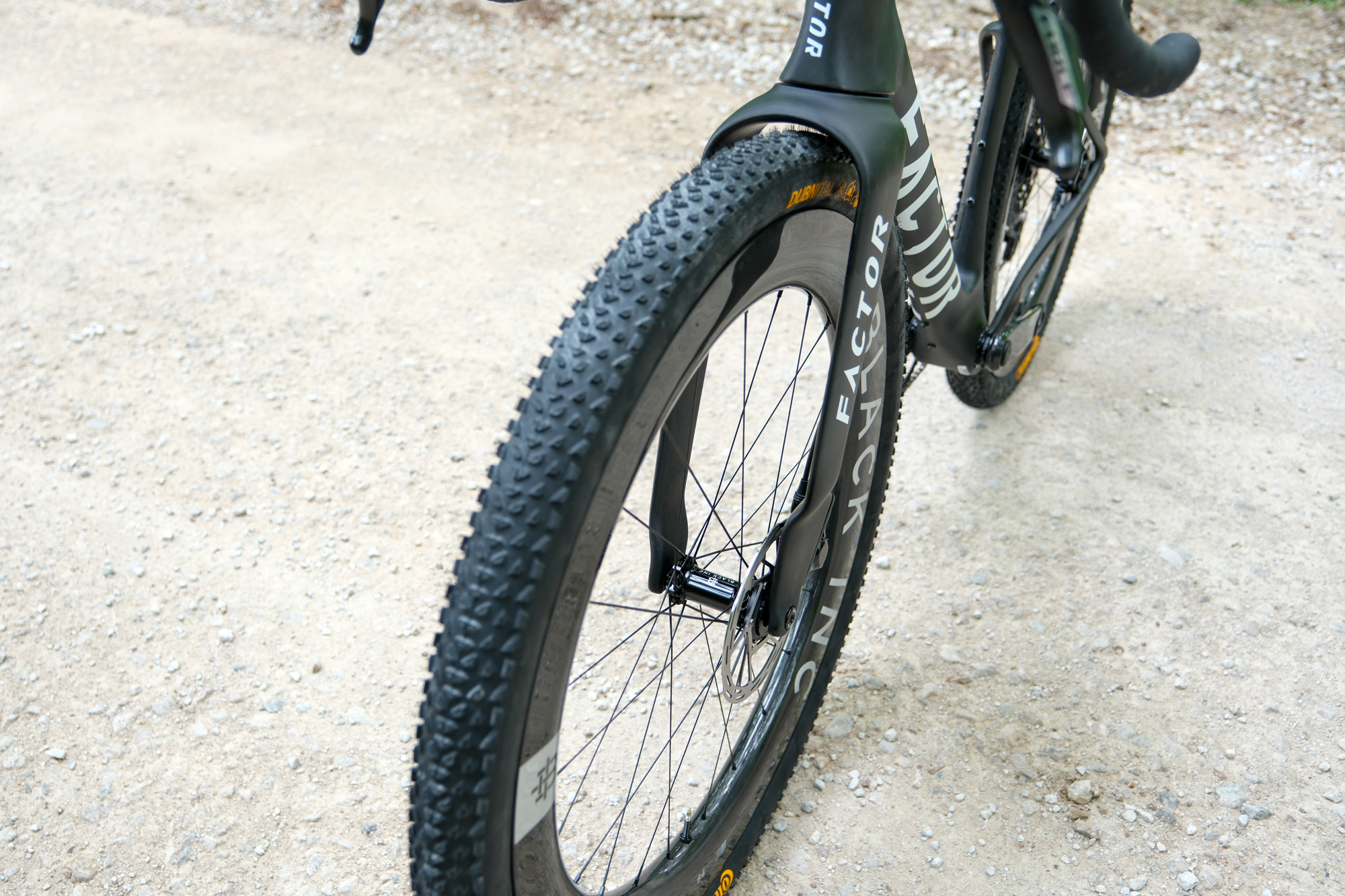 Unnamed Factor prototype gravel bike seen at Unbound Gravel 2026