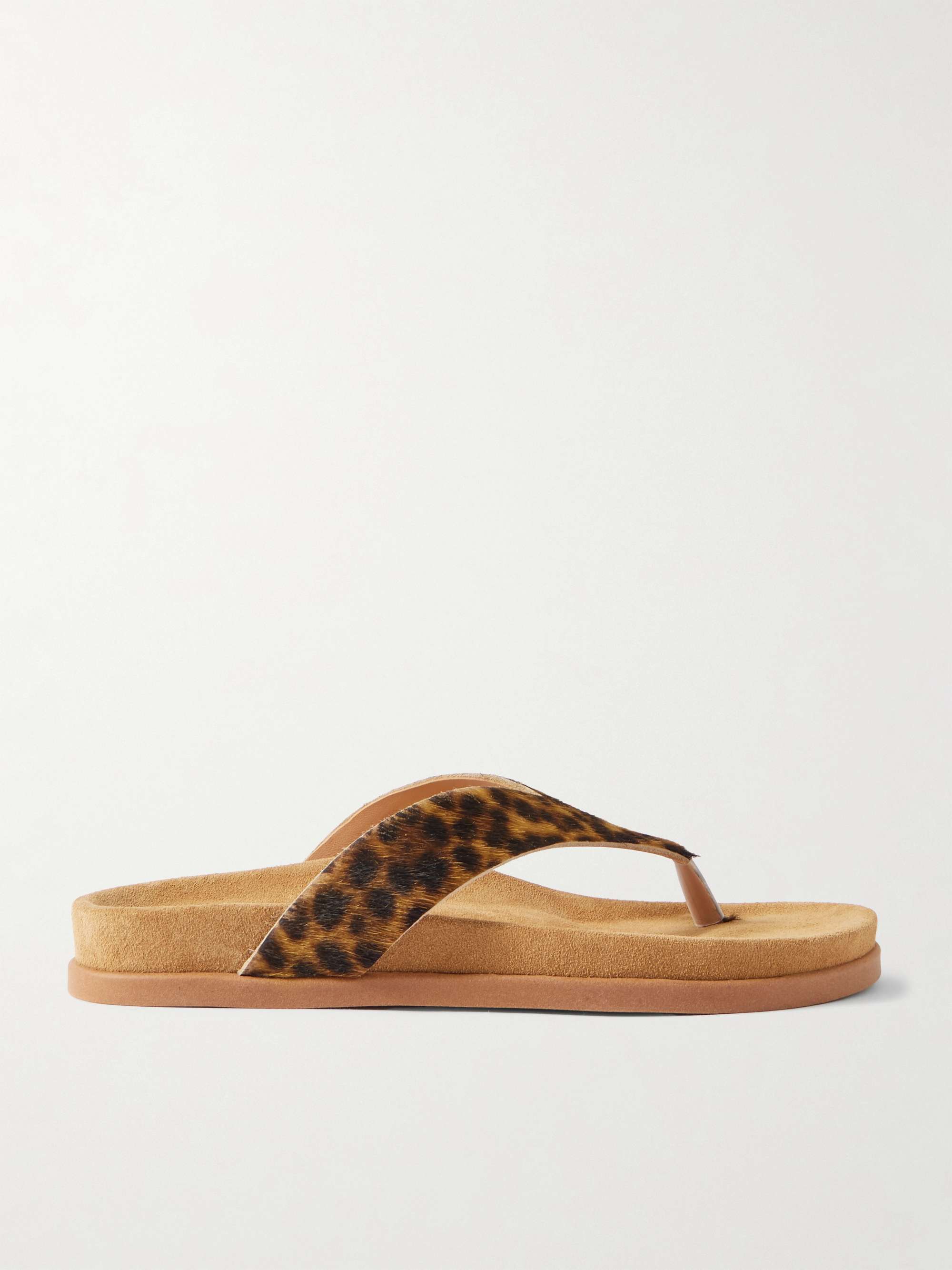 Charys Leopard-Print Calf Hair Sandals