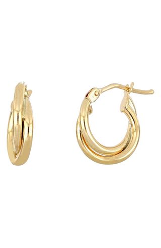 14k Gold Overlap Hoop Earrings