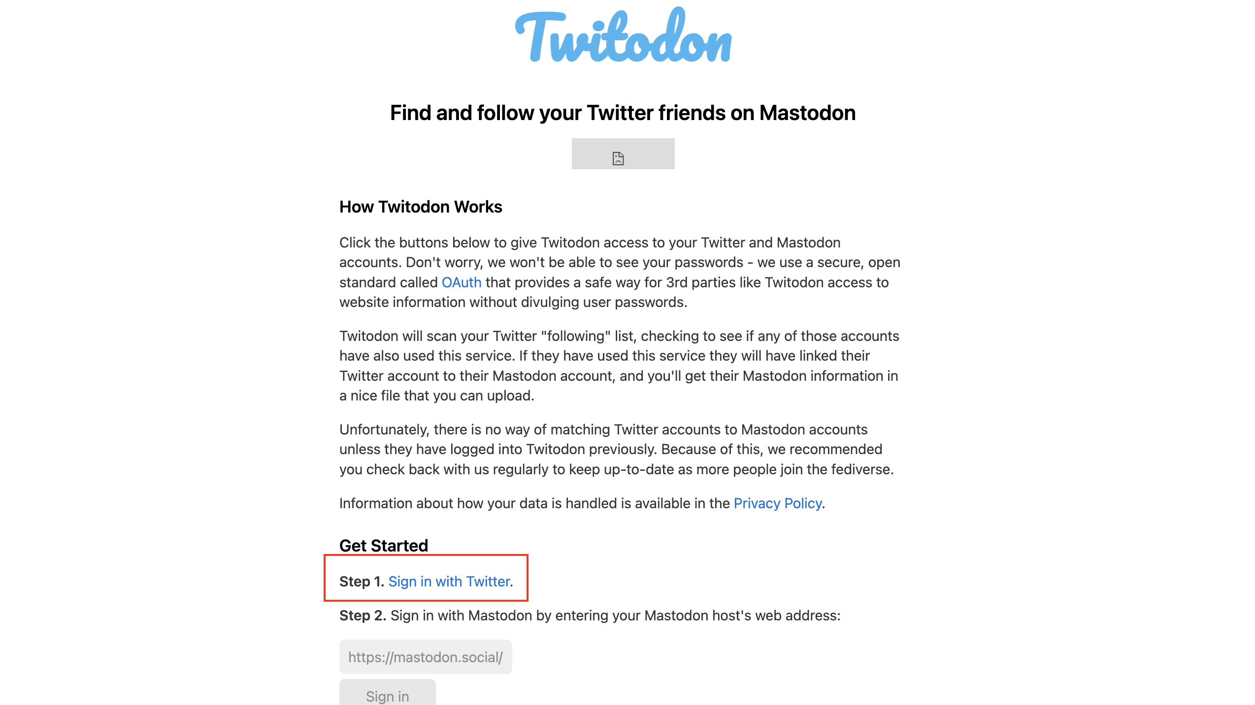 Authorize Twitter for Twitodon