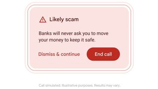 A box that says 'likely scam, banks will never ask you to move your money to keep it safe'