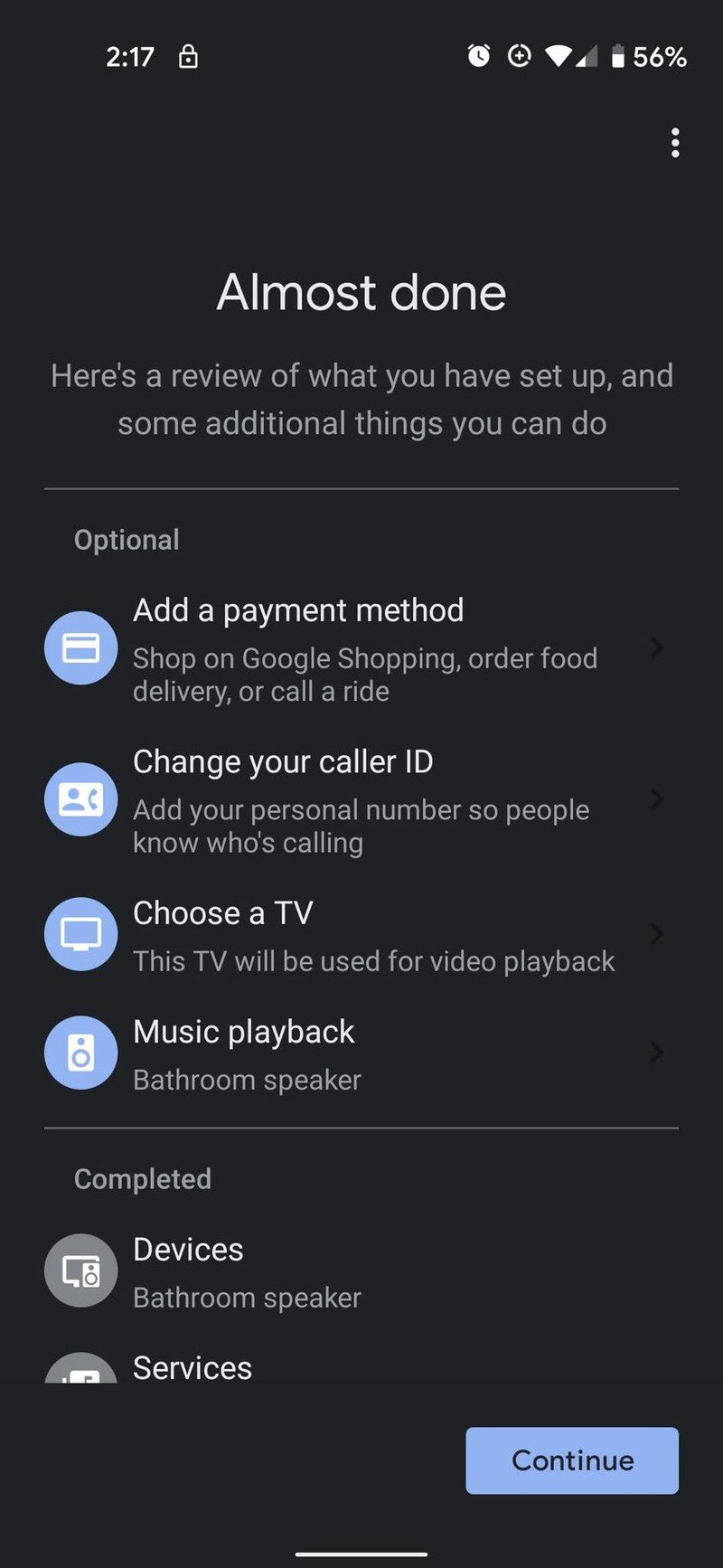 Setting up a Google Assistant speaker in Google Home