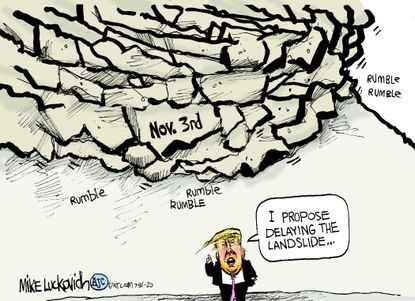 Political Cartoon U.S. Trump 2020 election delay