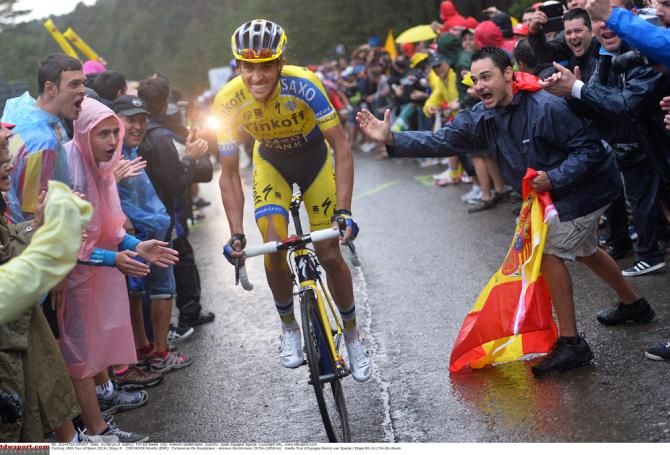 He's back. After crashing out of the Tour de France Alberto Contador returned at the Vuelta