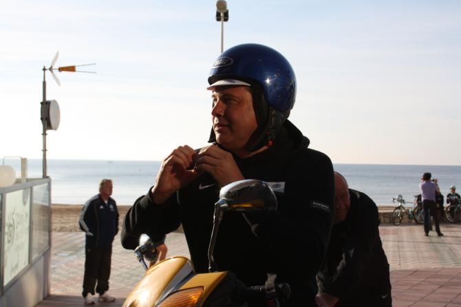 Wilfried Peeters suits up to follow riders on their training