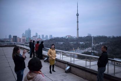 Tourists in Pyongyang