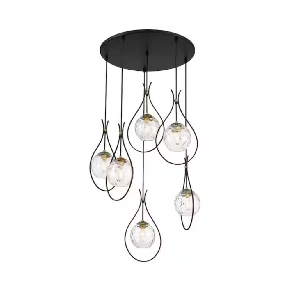 Black and glass pendant light