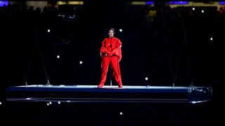 Rihanna performs during the Apple Music Super Bowl LVII Halftime Show at State Farm Stadium on February 12, 2023 in Glendale, Arizona.